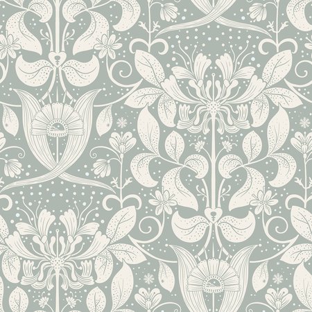 MANHATTAN COMFORT Lorient Berit Blue Floral Crest 33 ft L X 209 in W Wallpaper BR4080-83129